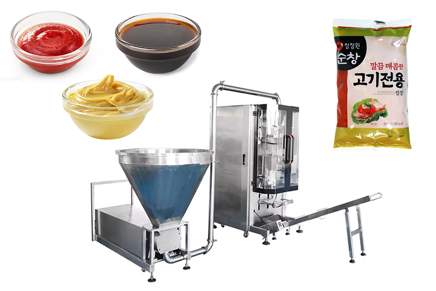 This is a picture of the liquid sauce pouch packing machine